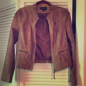 Moto style jacket faux leather